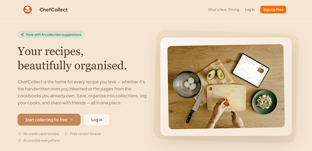 The landing page for chefcollect.net.